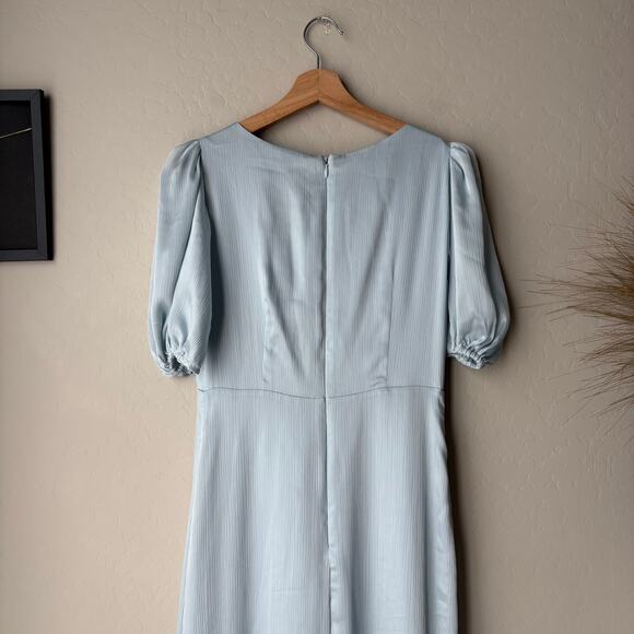 NEW Sachin & Babi Gown Alli Ice Blue Puff Sleeve V-neck Maxi Dress Size 2 - Picture 9 of 10